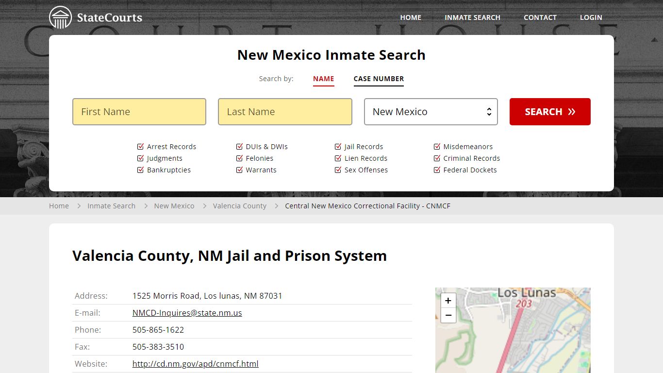 Central New Mexico Correctional Facility - CNMCF Inmate Records Search ...