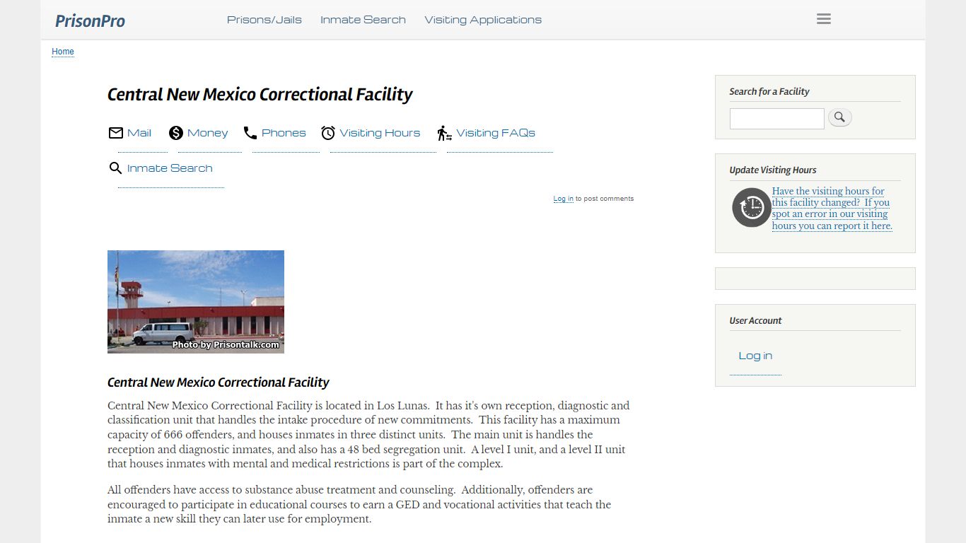 Central New Mexico Correctional Facility - PrisonPro